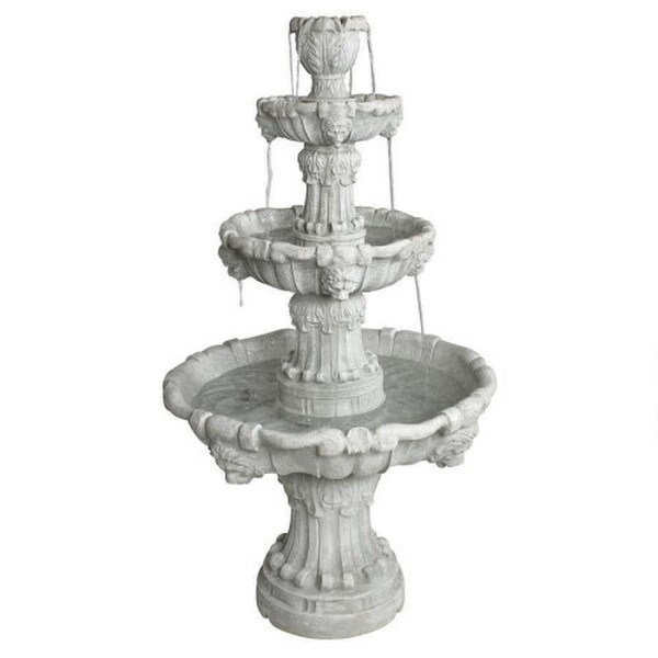 De Medici Fiberglass Fountain Light Weight Durable Outdoor Garden